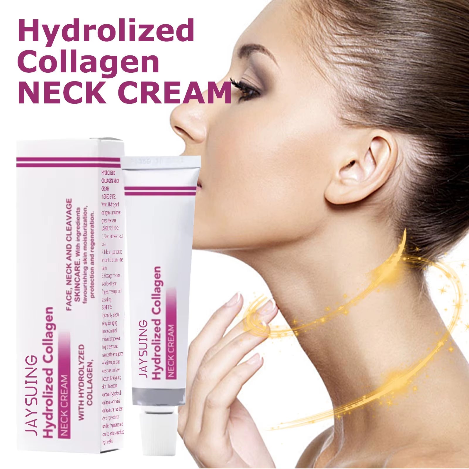 Hydrolyzed Collagen Neck Cream for Firming, Lifting, and Moisturizing - 40g Rejuvenation Lotion