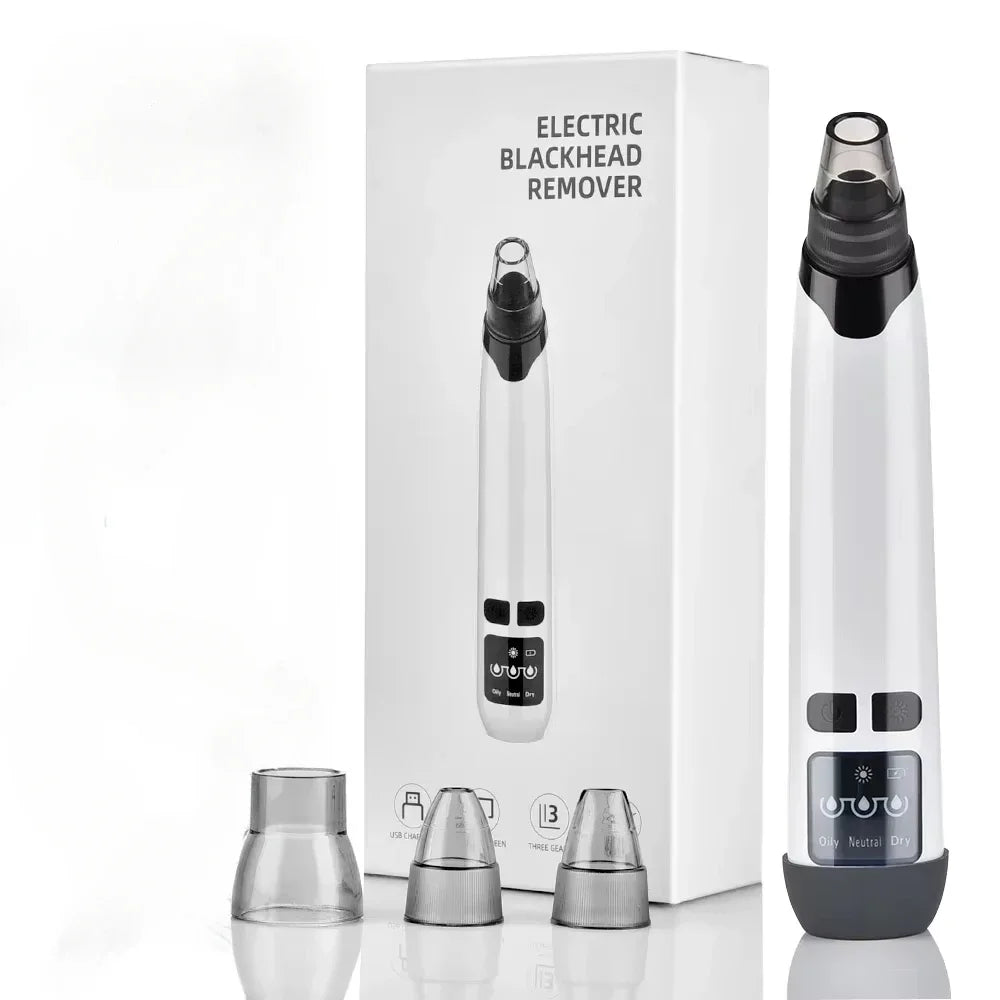 Electric Blackhead Remover Vacuum Suction - USB Facial Pore Cleaner for Acne and Pimple Extraction, Skin Care Device