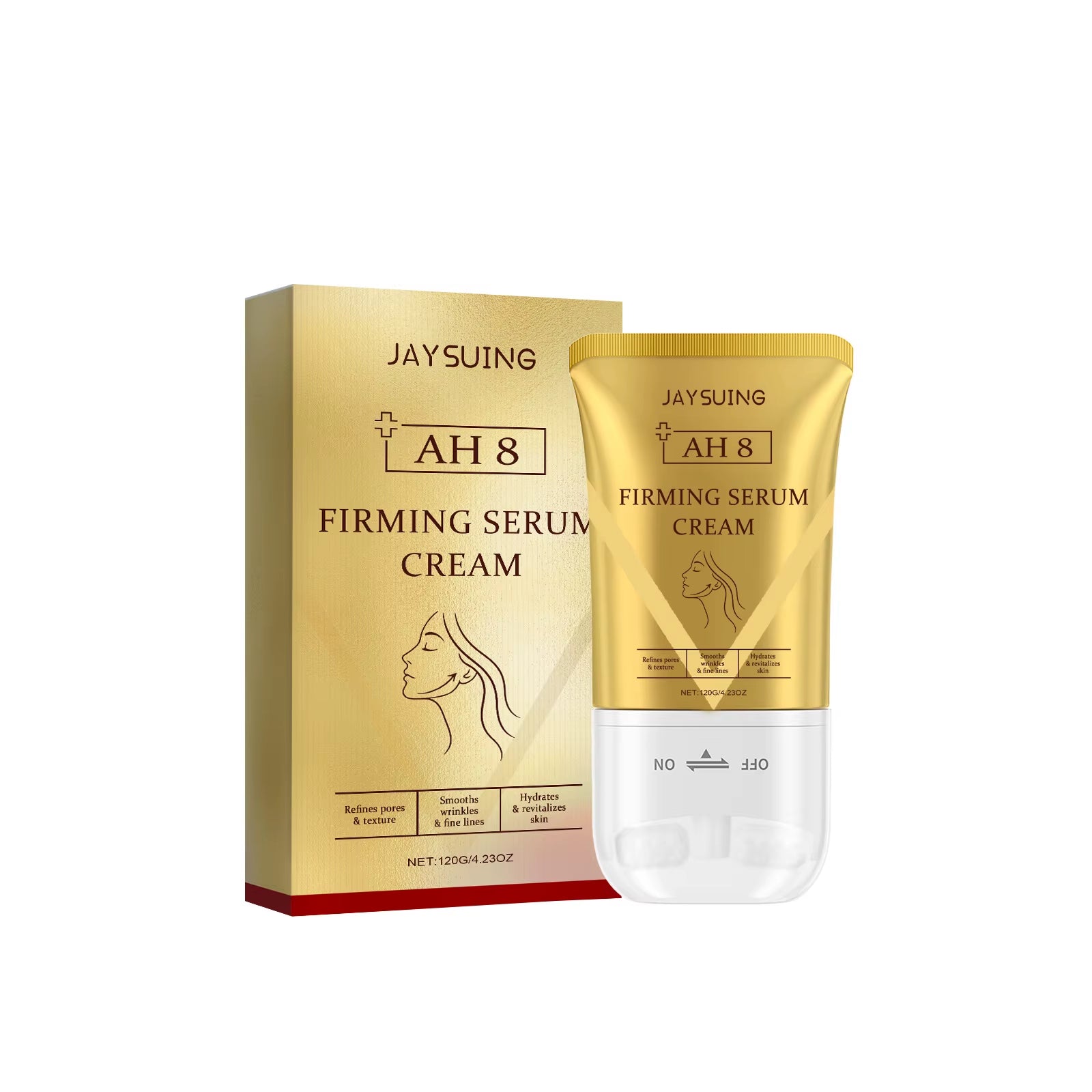 AH-8 Electric Neck and Eye Care Set - Revitalizing Massage Cream and Firming Lotion for Smooth Skin, Fine Line Reduction, and Deep Moisturization