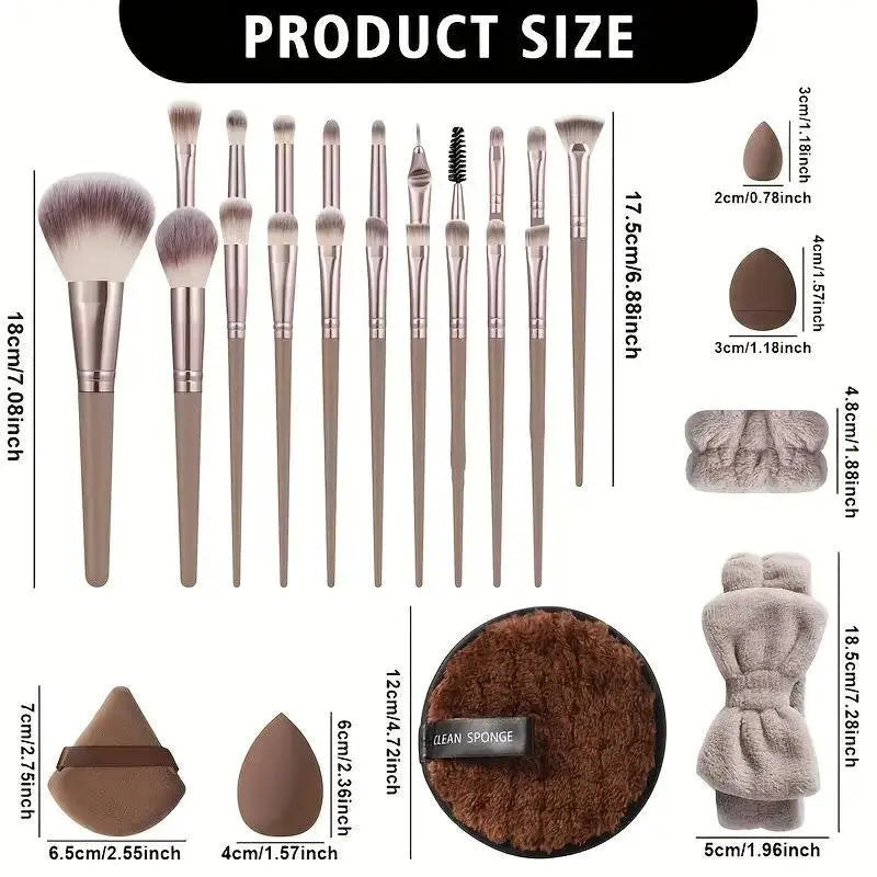 Essential Face Makeup Tool Set: Portable Travel Blending Brushes & Cleansing Kit for Effortless Daily Beauty