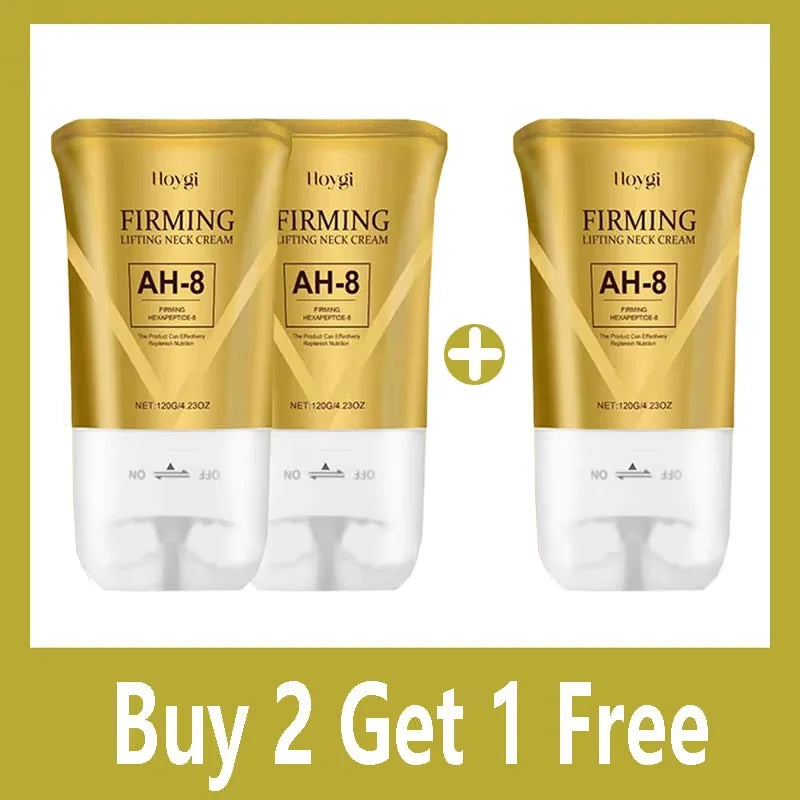 Neck Rejuvenation Cream with Massage Roller Applicator for Firming, Whitening, and Moisturizing Care