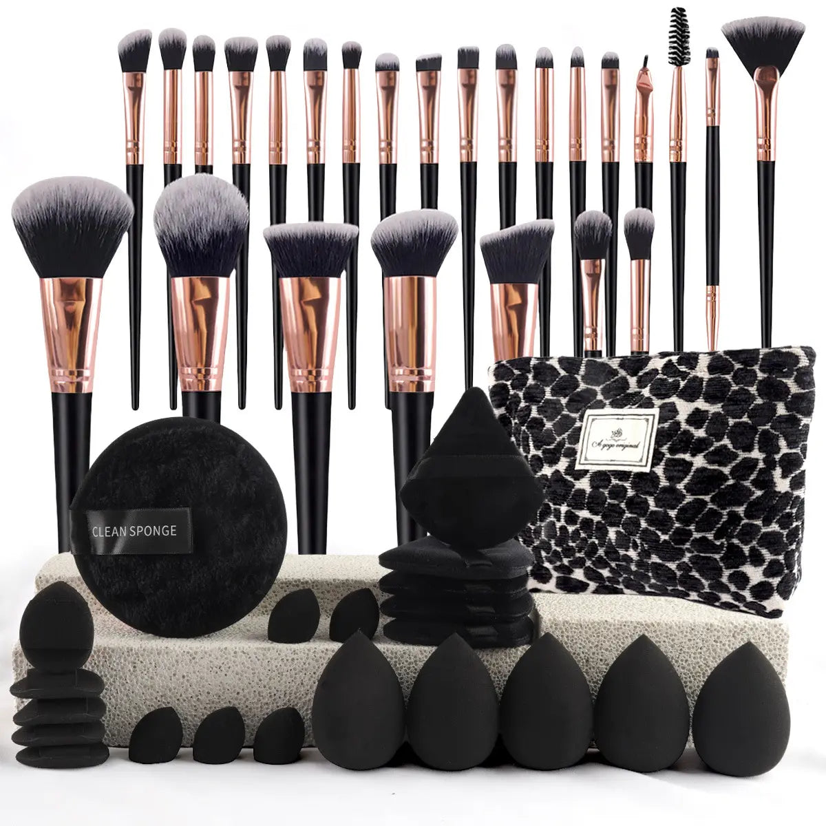 Essential Face Makeup Tool Set: Portable Travel Blending Brushes & Cleansing Kit for Effortless Daily Beauty