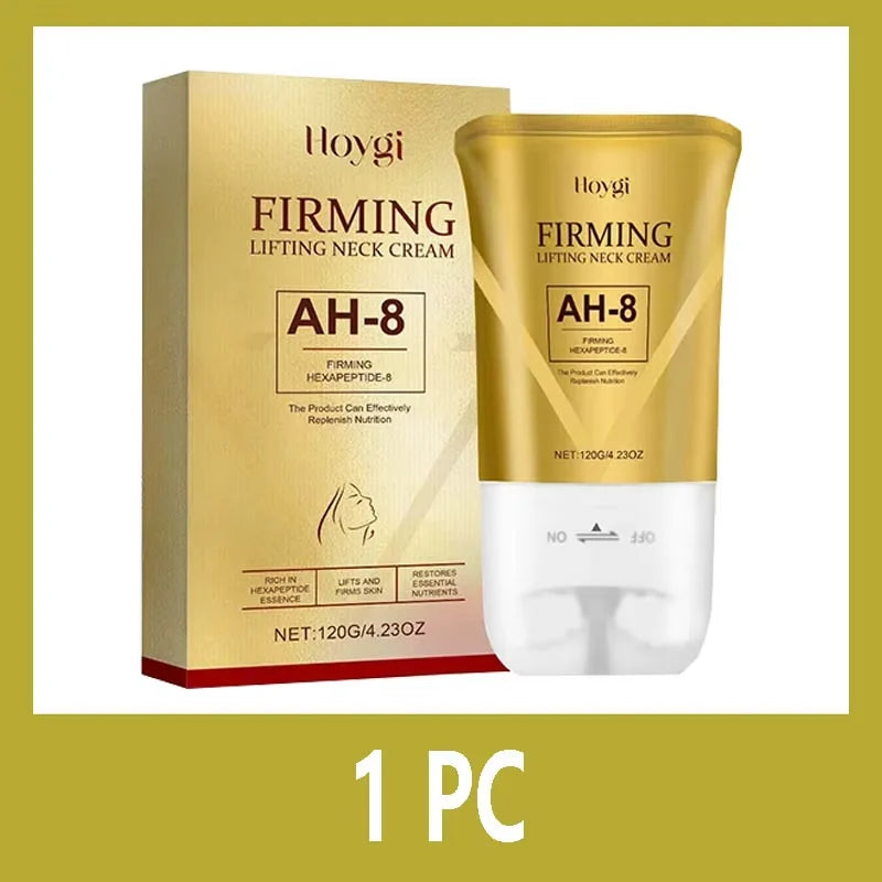 Neck Rejuvenation Cream with Massage Roller Applicator for Firming, Whitening, and Moisturizing Care