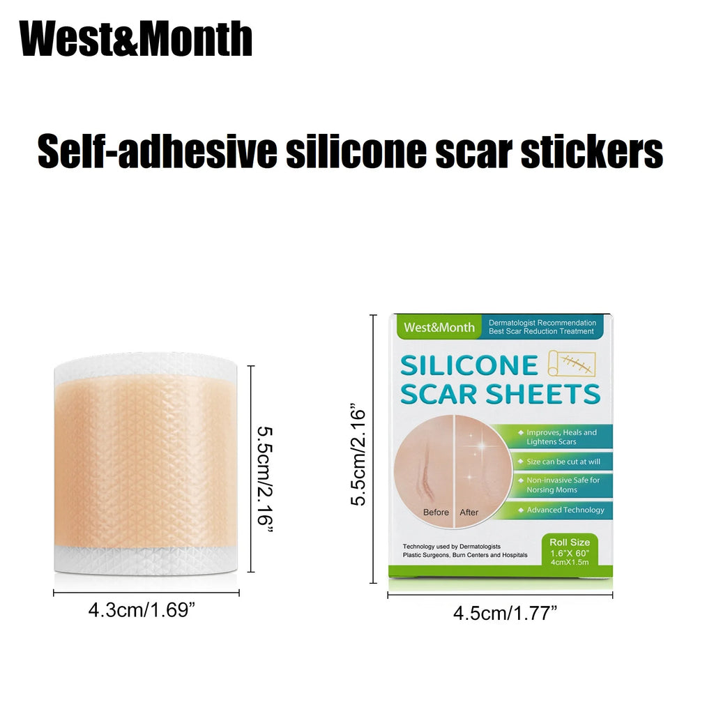 Silicone Scar Sheets - 4cm x 150cm Self-Adhesive, Reusable Scar Treatment Tape for Effective Skin Care