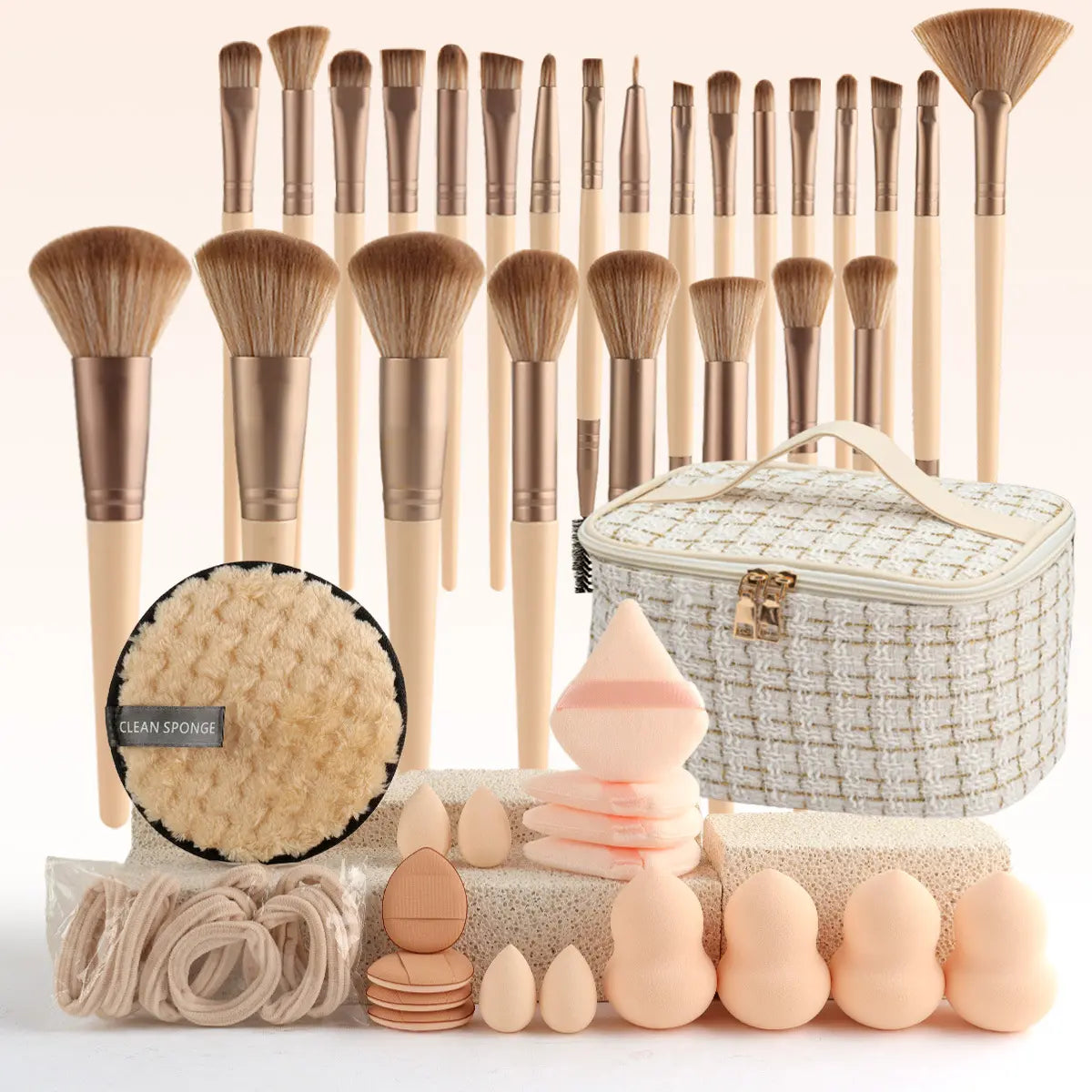 Essential Face Makeup Tool Set: Portable Travel Blending Brushes & Cleansing Kit for Effortless Daily Beauty