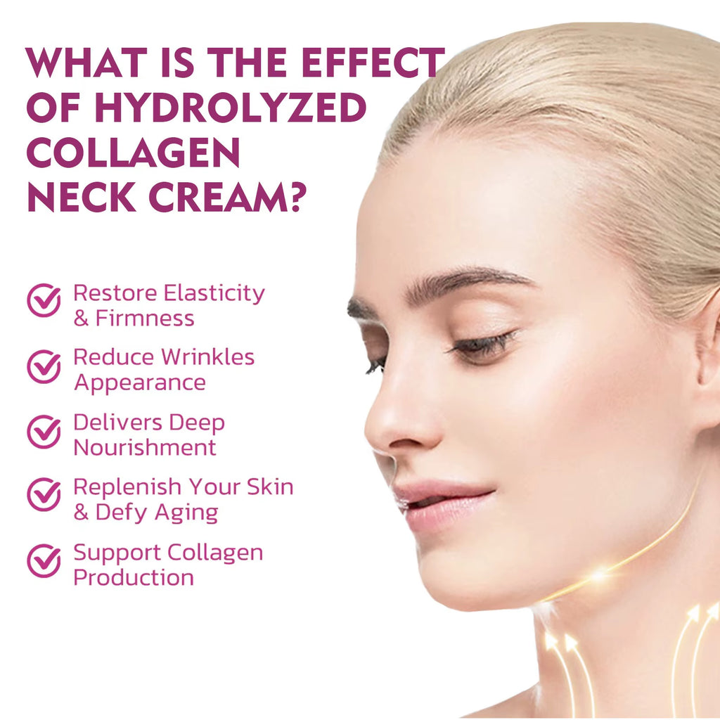 Hydrolyzed Collagen Neck Cream for Firming, Lifting, and Moisturizing - 40g Rejuvenation Lotion