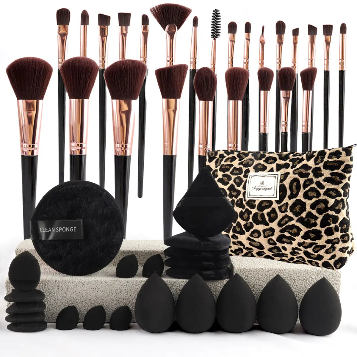 Essential Face Makeup Tool Set: Portable Travel Blending Brushes & Cleansing Kit for Effortless Daily Beauty