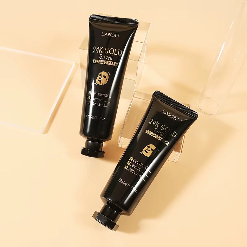 LAIKOU 24K Gold Sakura Peeling Face Mask - Anti-Wrinkle, Whitening, and Blackhead Removal Skin Care Solution