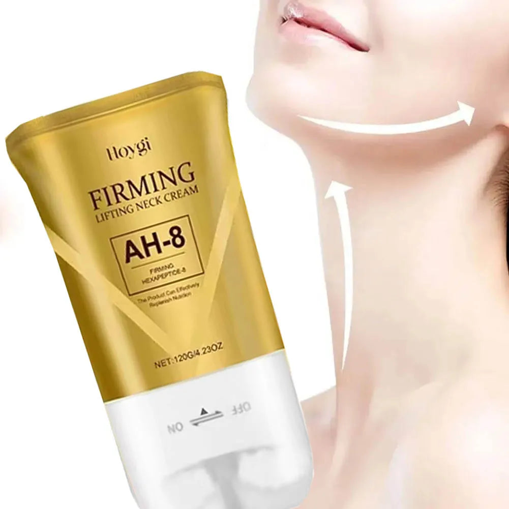 Neck Rejuvenation Cream with Massage Roller Applicator for Firming, Whitening, and Moisturizing Care
