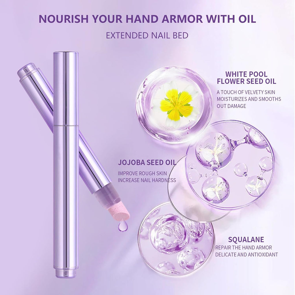 Ceramic Cuticle Oil Pusher Pen: 3-in-1 Nail Care Tool for Cuticle Removal and Nail Repair