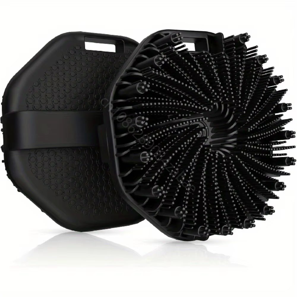 Soft Silicone Back Brush for Bathing and Showering - Exfoliating Scrub Brush with Handle