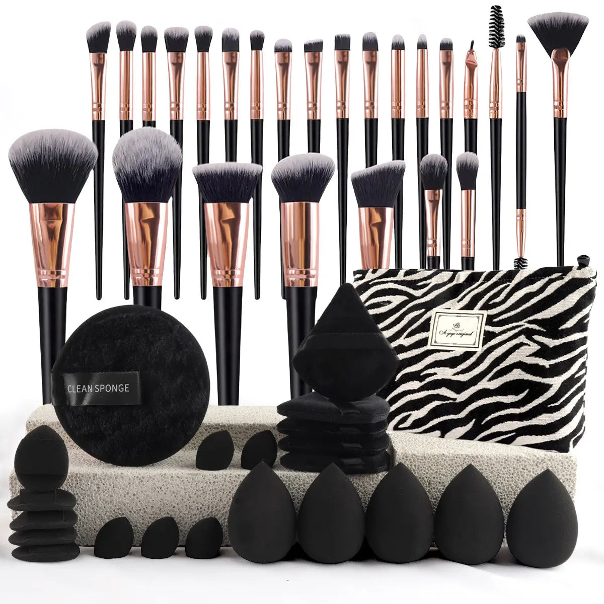 Essential Face Makeup Tool Set: Portable Travel Blending Brushes & Cleansing Kit for Effortless Daily Beauty