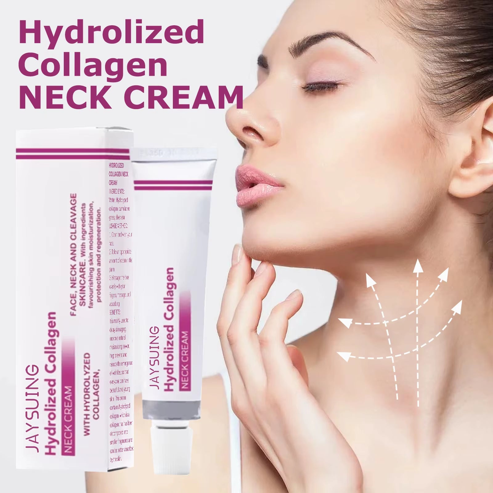 Hydrolyzed Collagen Neck Cream for Firming, Lifting, and Moisturizing - 40g Rejuvenation Lotion