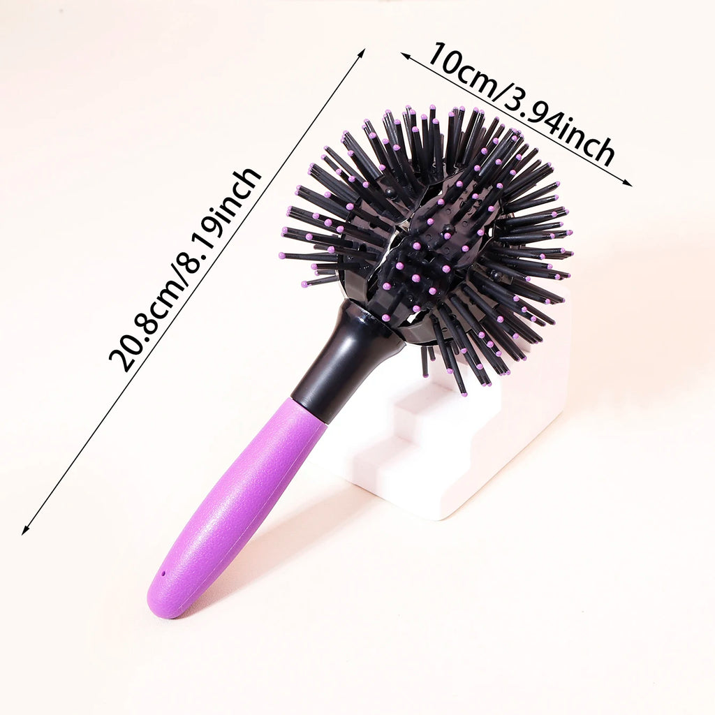3D Bomb Curl Hair Brush Set - 360° Round Styling and Detangling Brush for Real Hair Wigs