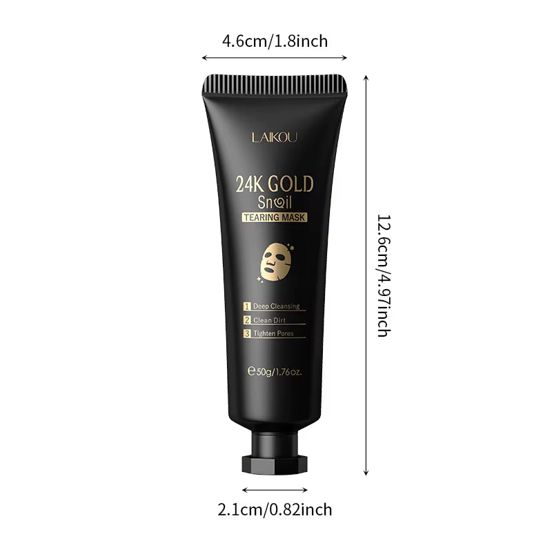LAIKOU 24K Gold Sakura Peeling Face Mask - Anti-Wrinkle, Whitening, and Blackhead Removal Skin Care Solution