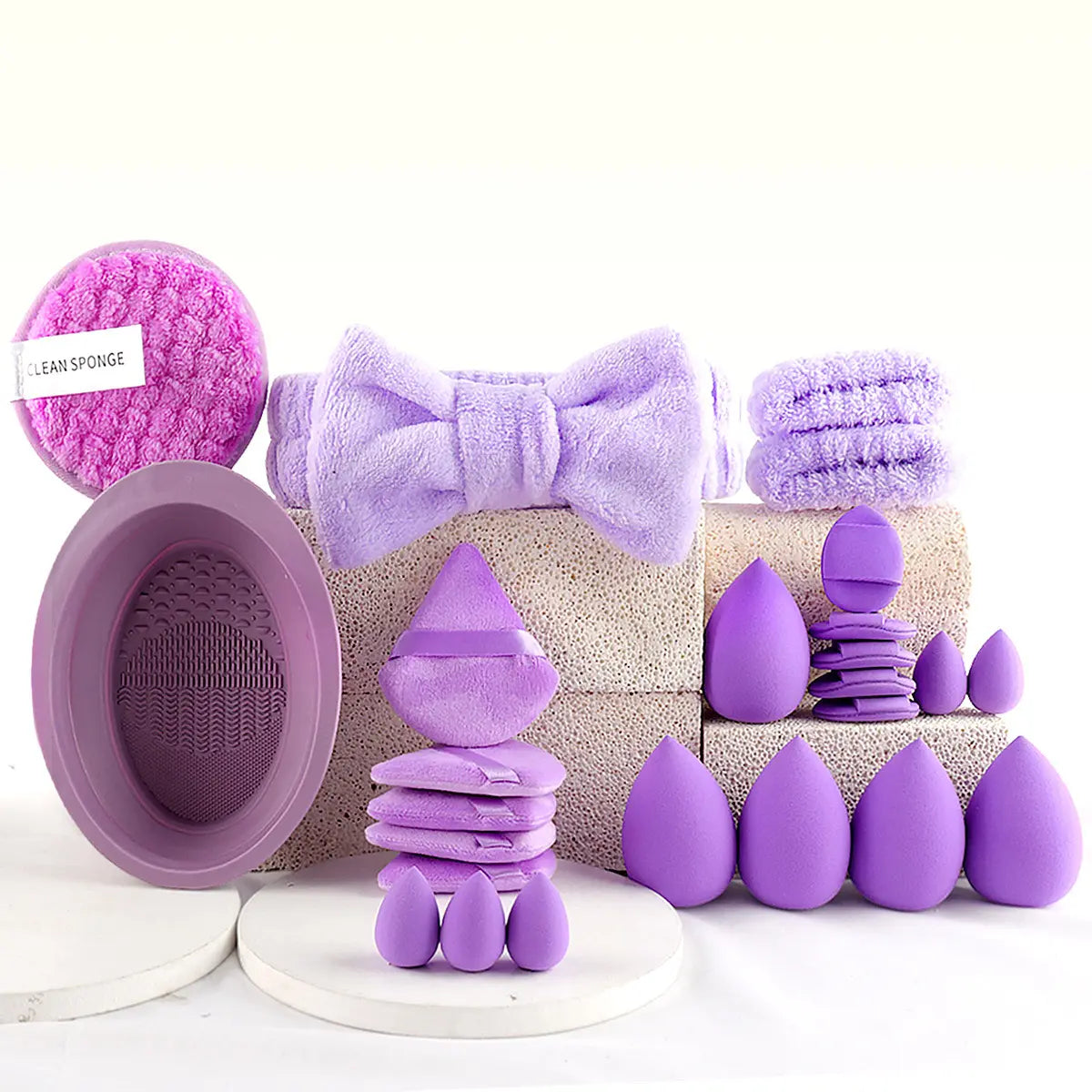 Essential Face Makeup Tool Set: Portable Travel Blending Brushes & Cleansing Kit for Effortless Daily Beauty