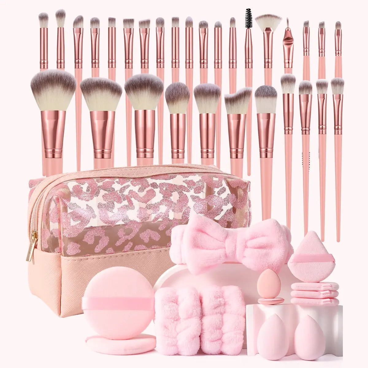 Essential Face Makeup Tool Set: Portable Travel Blending Brushes & Cleansing Kit for Effortless Daily Beauty