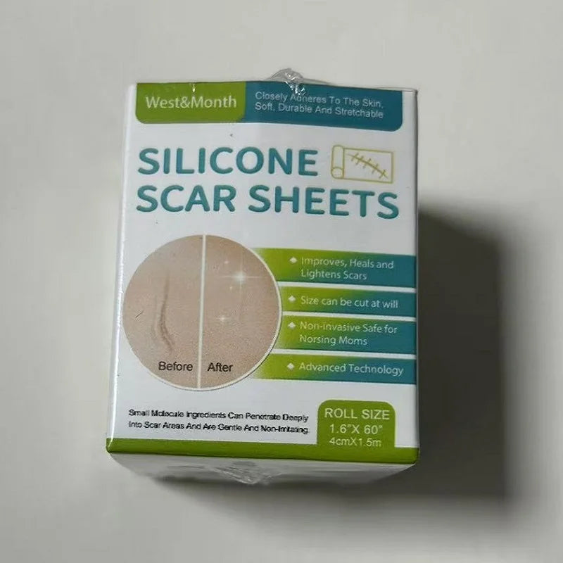 Silicone Scar Sheets - 4cm x 150cm Self-Adhesive, Reusable Scar Treatment Tape for Effective Skin Care