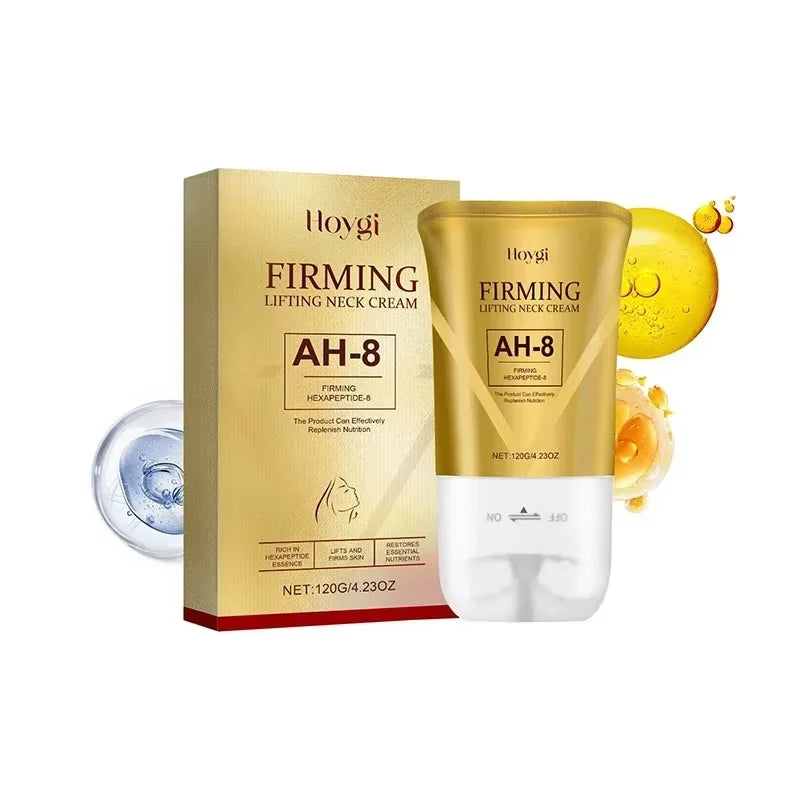 Neck Rejuvenation Cream with Massage Roller Applicator for Firming, Whitening, and Moisturizing Care