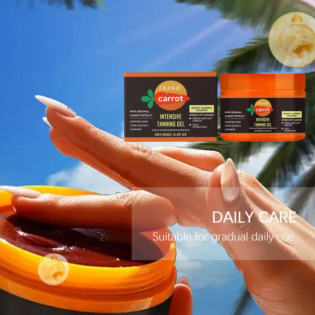 Carrot Tanning Gel - Hydrating, Lightweight, and Fast-Absorbing Bronzing Gel for Natural Sunless Tan Enhancement for Face and Body