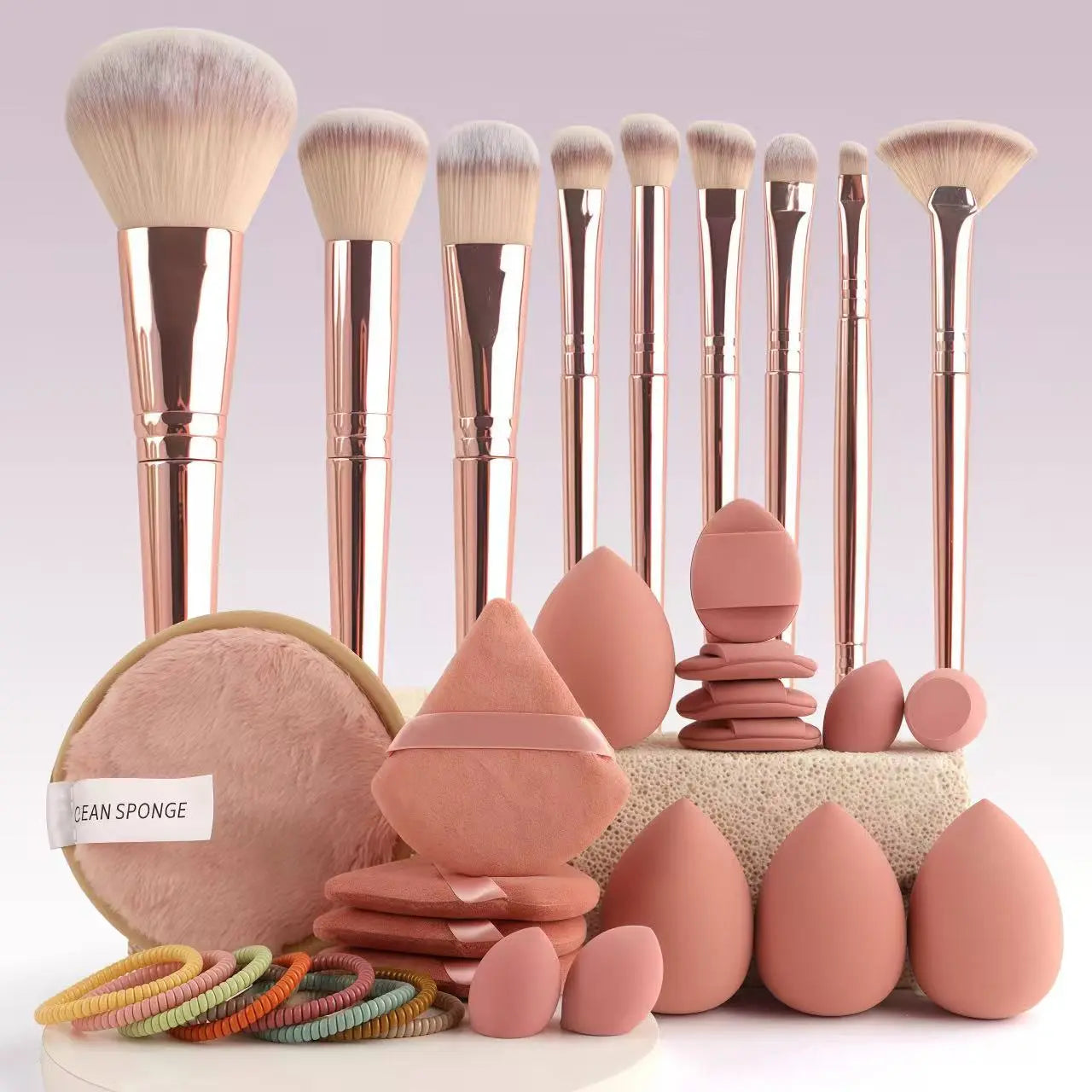 Essential Face Makeup Tool Set: Portable Travel Blending Brushes & Cleansing Kit for Effortless Daily Beauty
