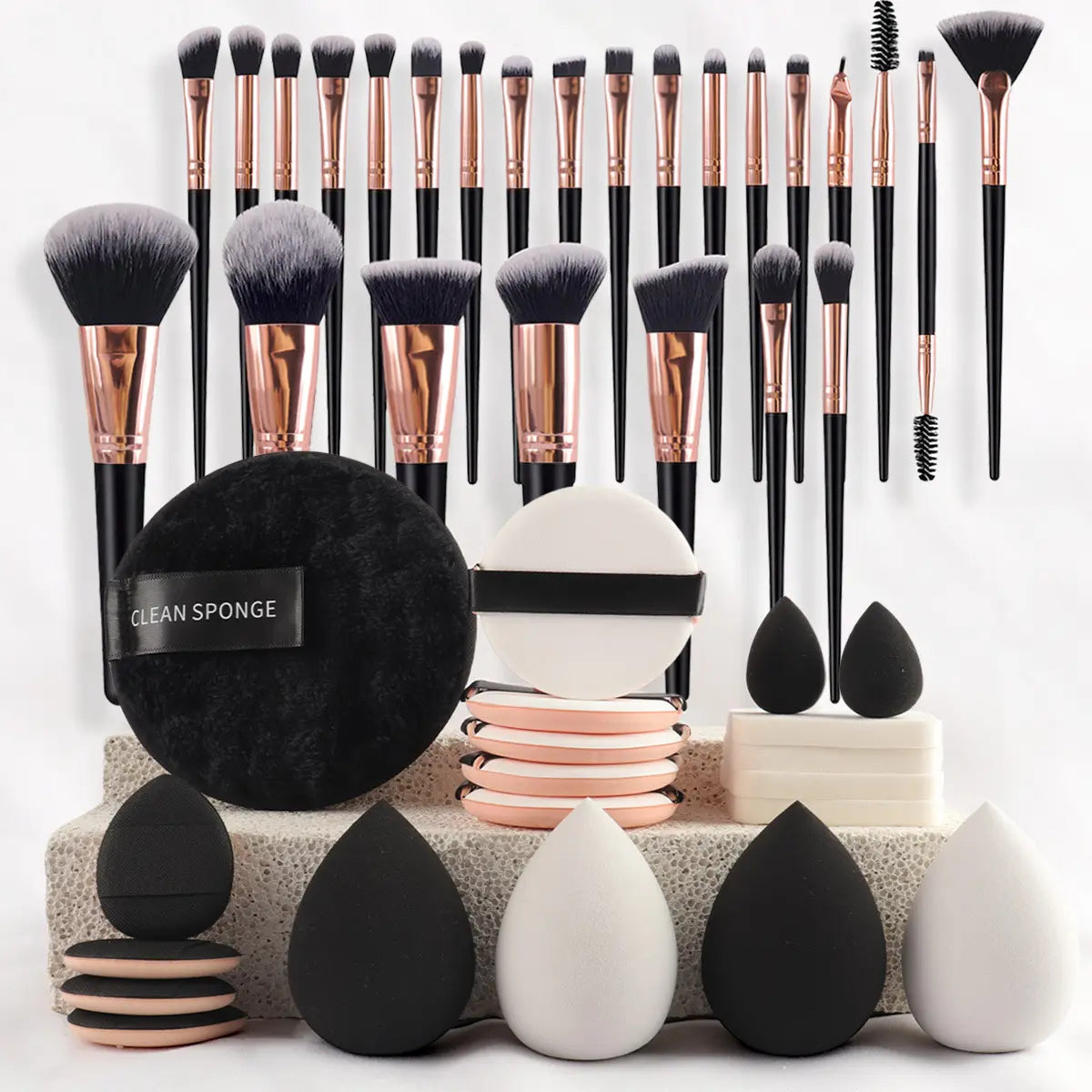Essential Face Makeup Tool Set: Portable Travel Blending Brushes & Cleansing Kit for Effortless Daily Beauty