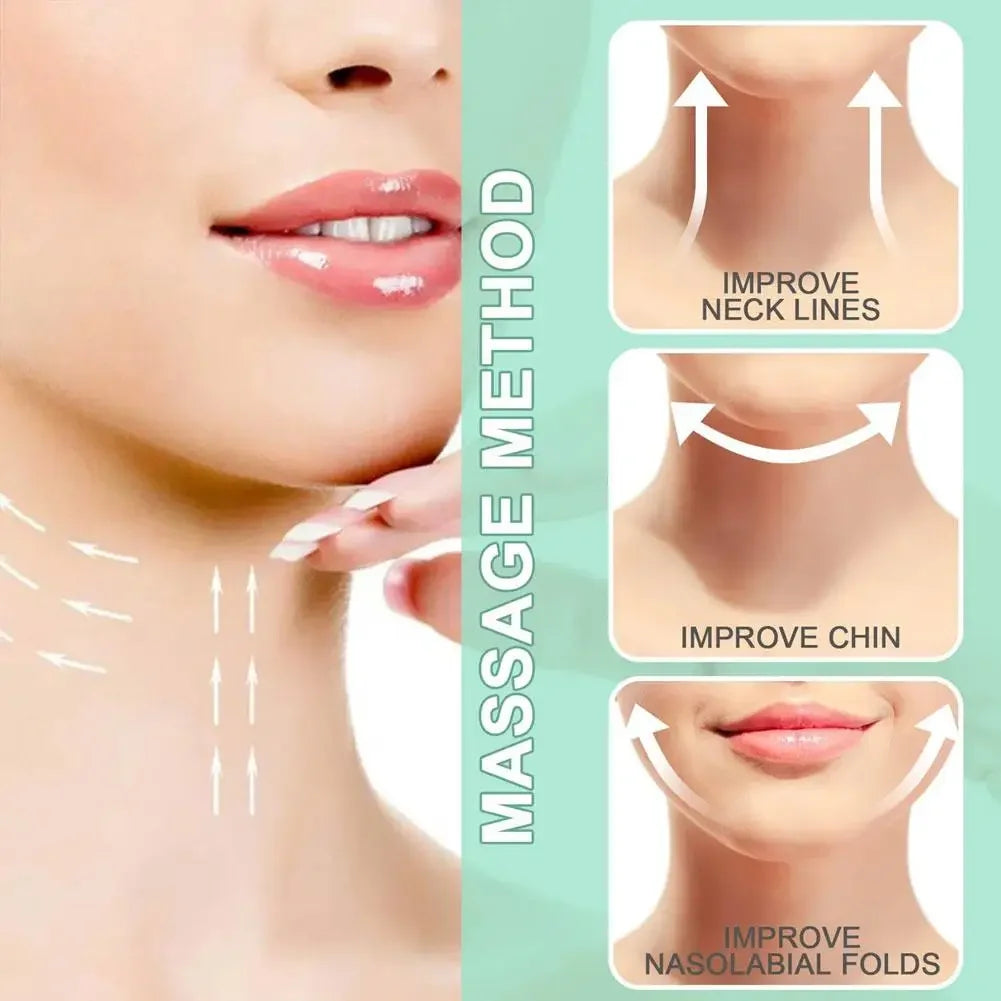 Neck Rejuvenation Cream with Massage Roller Applicator for Firming, Whitening, and Moisturizing Care