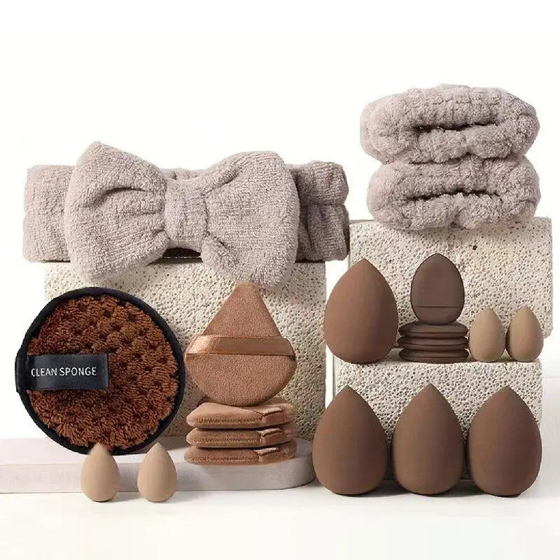 Essential Face Makeup Tool Set: Portable Travel Blending Brushes & Cleansing Kit for Effortless Daily Beauty