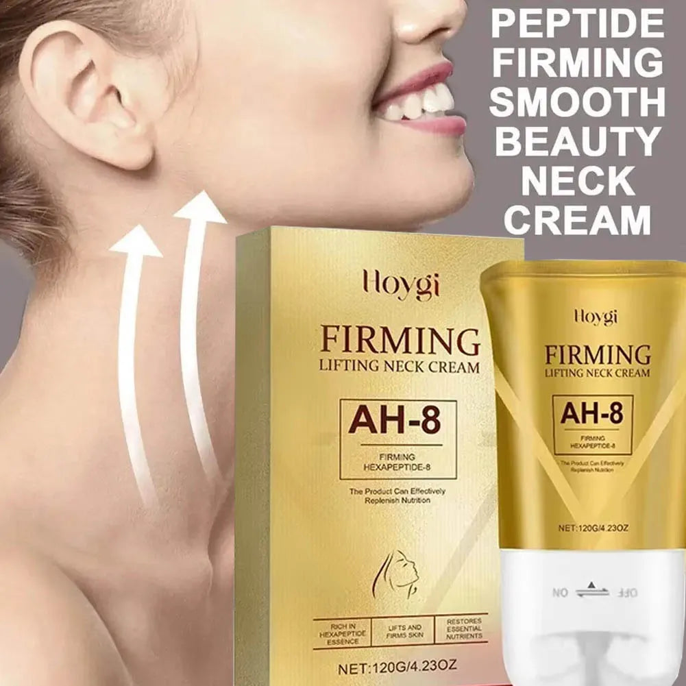 Neck Rejuvenation Cream with Massage Roller Applicator for Firming, Whitening, and Moisturizing Care