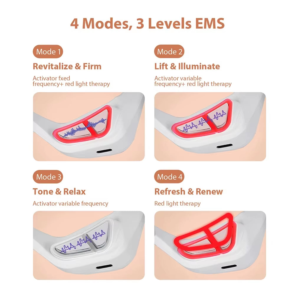 3D Red Light EMS Eye Massager for Dark Circles, Puffiness, and Wrinkle Reduction - Eye Fatigue Relaxation Beauty Care Device
