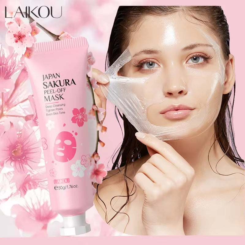 LAIKOU 24K Gold Sakura Peeling Face Mask - Anti-Wrinkle, Whitening, and Blackhead Removal Skin Care Solution