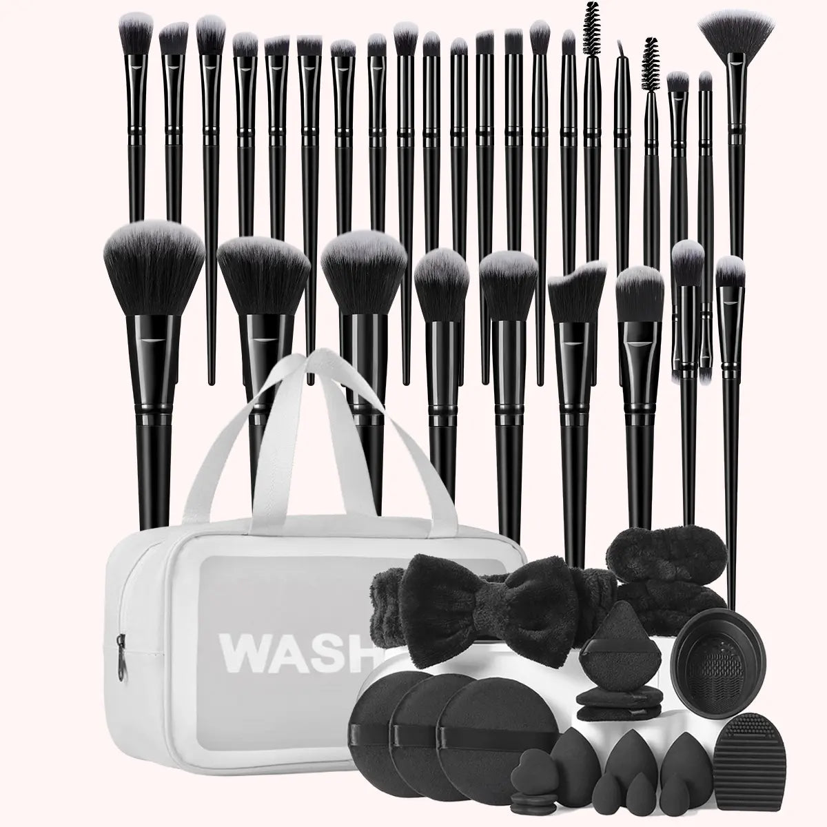 Essential Face Makeup Tool Set: Portable Travel Blending Brushes & Cleansing Kit for Effortless Daily Beauty