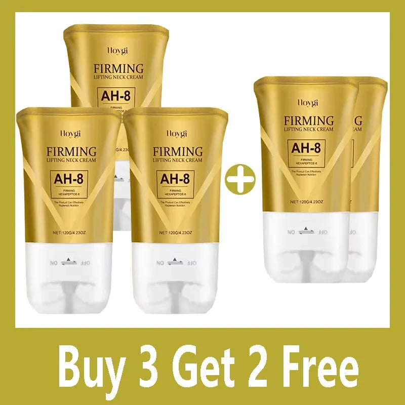 Neck Rejuvenation Cream with Massage Roller Applicator for Firming, Whitening, and Moisturizing Care