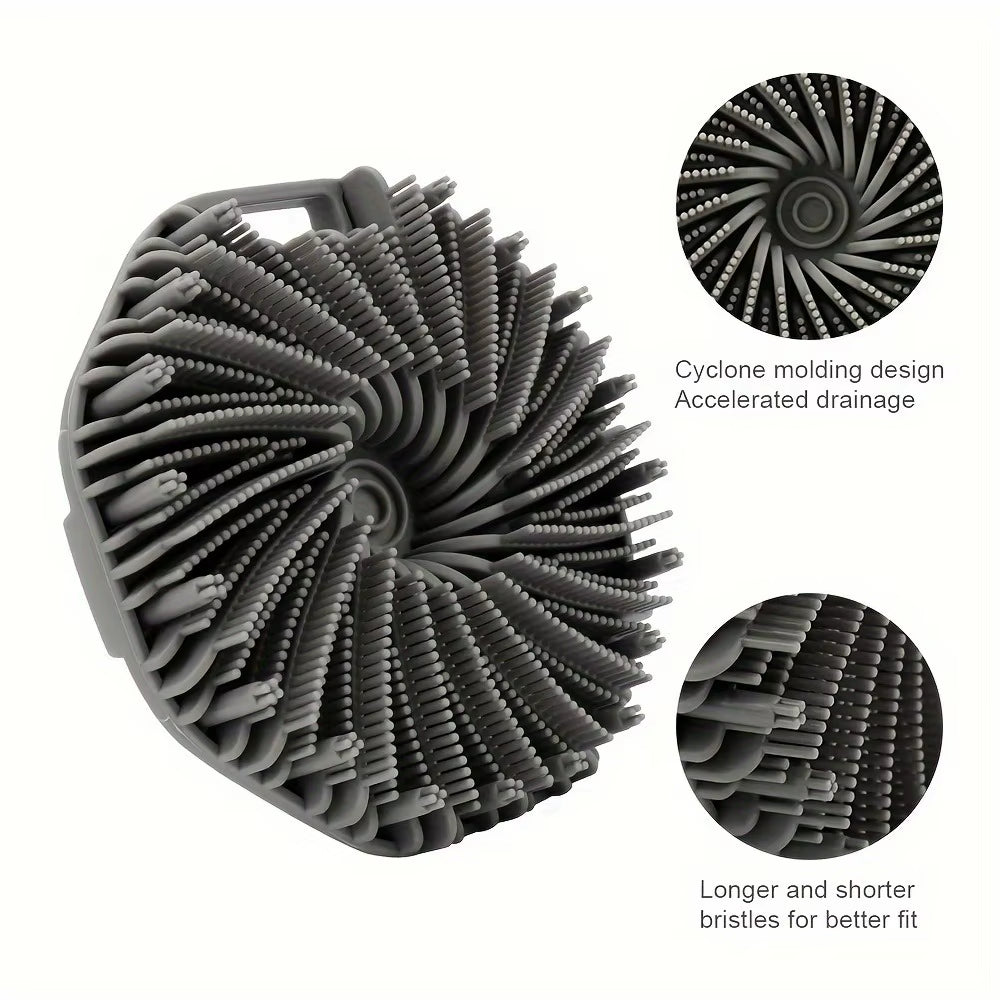 Soft Silicone Back Brush for Bathing and Showering - Exfoliating Scrub Brush with Handle
