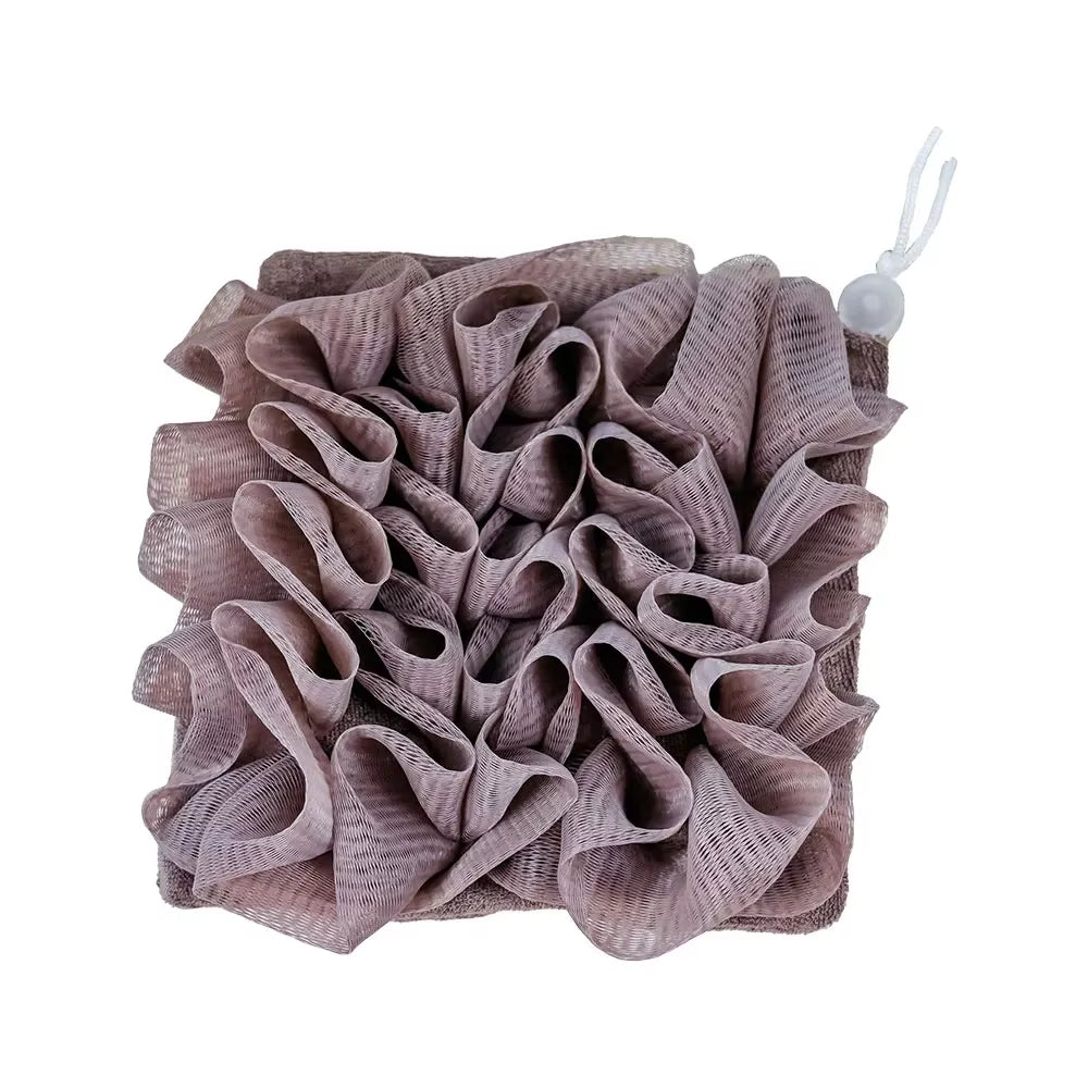 Soft Exfoliating 2-in-1 Bath Loofah with Drawstring Soap Closure - Reusable Mesh Shower Sponge for Skin Care